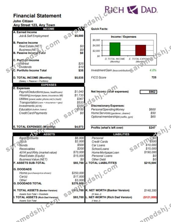 USA Rich Dad bank statement Word and PDF template